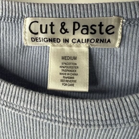 Cut And Paste Top Womens Medium Cropped Lettuce Hem Retro Celestial Fairy Grunge - Picture 6 of 8